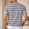 Grey Striped Round Neck T-Shirt