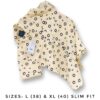 Cream Polka Dot Half Sleeve Shirt (Slim Fit)
