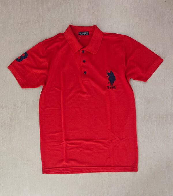 Rust Red Slim Fit Polo Collar Half T-shirt