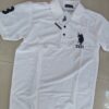 White Slim Fit Polo Collar Half T-shirt