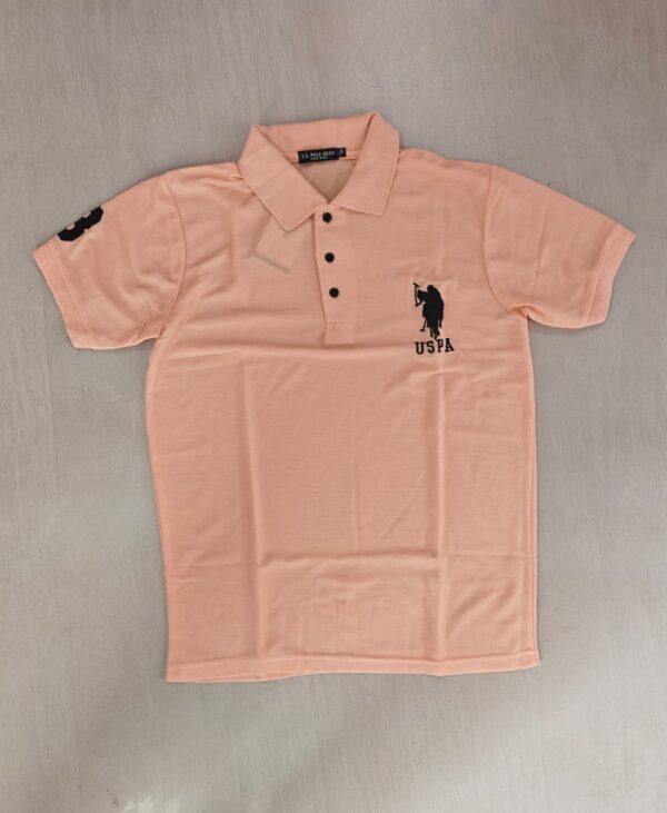 Live Peach Slim Fit Polo Collar Half T-shirt