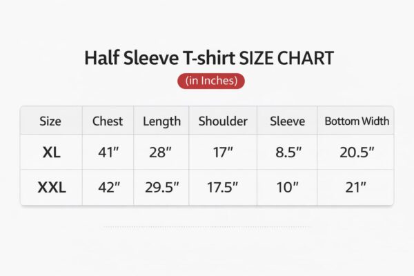 Size Chart Green – White – Black Color Block Design Half Sleeve T-shirt