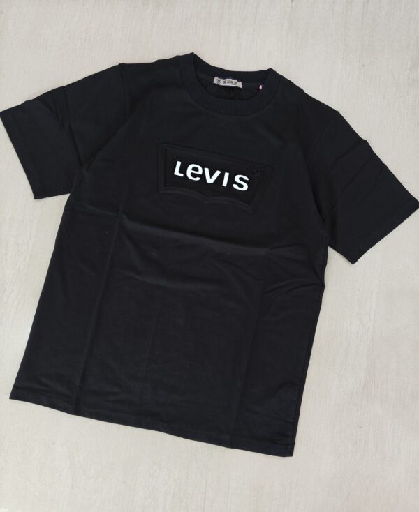 Black Embossed Logo Slim Fit Half Sleeve T-shirt