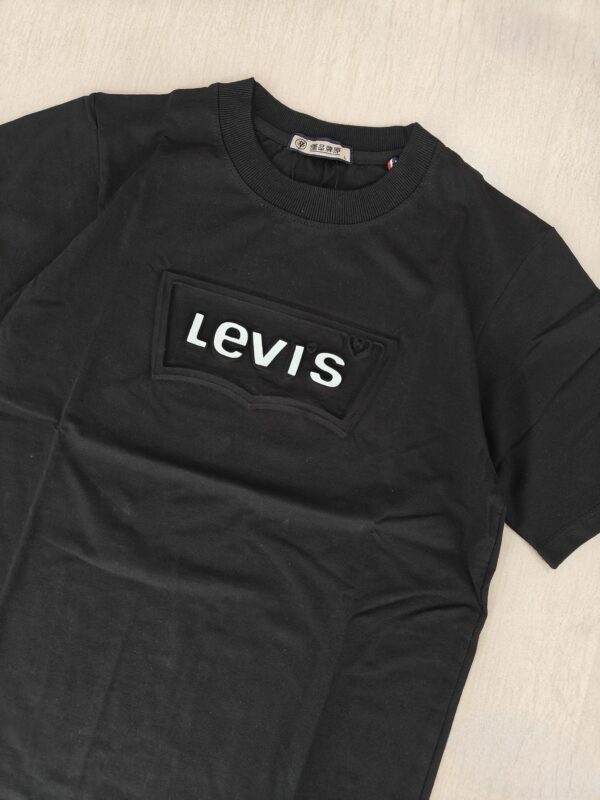 Black Embossed Logo Slim Fit Half Sleeve T-shirt