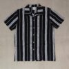Black Striped Cuban Caller Half Sleeve Shirt