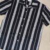 Black Striped Cuban Caller Half Sleeve Shirt