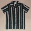 Green Striped Cuban Caller Half Sleeve Shirt
