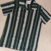 Green Striped Cuban Caller Half Sleeve Shirt