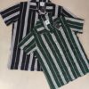Green Striped Cuban Caller Half Sleeve Shirt