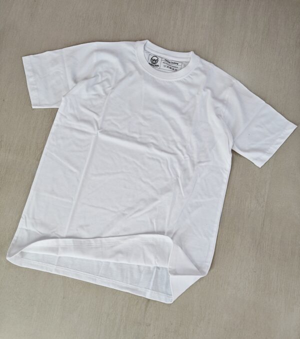 White Round Neck Plain T-shirt