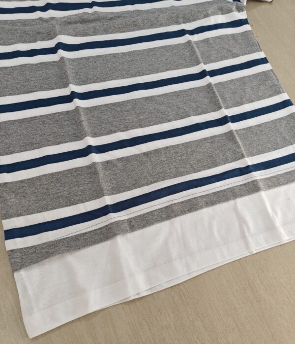 Grey Striped Round Neck T-Shirt