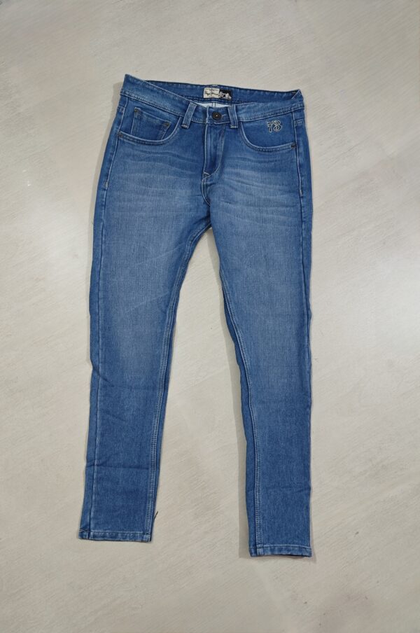 Light Blue Faded Slim Fit Denim Jeans