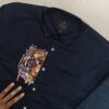 Navy Blue Tiger Patch Designer Shirt