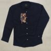 Navy Blue Tiger Patch Designer Shirt