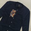 Navy Blue Tiger Patch Designer Shirt