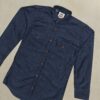 Dark Blue Casual Fake Denim Shirt