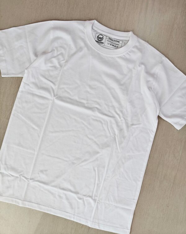 White Round Neck Plain T-shirt