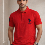 Rust Red Slim Fit Polo Collar Half T-shirt