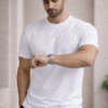 White Round Neck Plain T-shirt