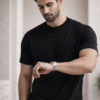 Black Round Neck Plain T-shirt