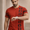 Rust Red Printed Half Sleeve Tshirt