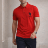 Rust Red Slim Fit Polo Collar Half T-shirt