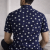 Navy Blue Polka Dot Half Sleeve Shirt (Slim Fit)