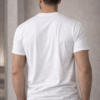 White Embossed Logo Slim Fit Half Sleeve T-shirt