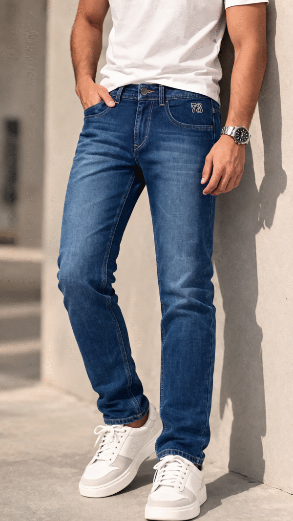 Mid Blue Slim Fit Denim Jeans