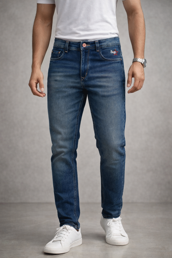 Vintage Mid Blue Slim Fit Denim Jeans