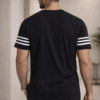 Black – White – Brown Color Block Design Half Sleeve Tshirt