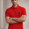 Rust Red Slim Fit Polo Collar Half T-shirt