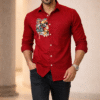 Red Tiger Patch Designer Shirt