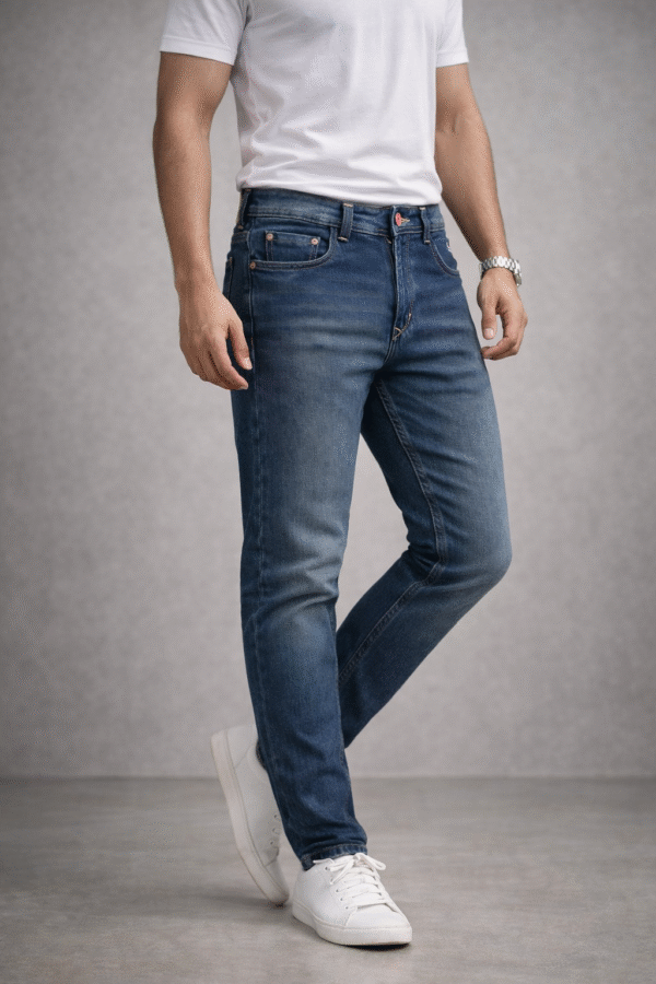 Vintage Mid Blue Slim Fit Denim Jeans