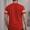 Red – Black – White Color Block Design Half Sleeve T-shirt