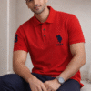 Rust Red Slim Fit Polo Collar Half T-shirt