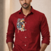 Red Tiger Patch Designer Shirt