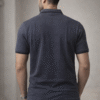 Charcoal Grey Color Block Polo T-Shirt