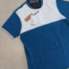 Teal Blue & Snow White Colourblocked Cotton T-shirt