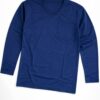 Navy Blue Plain V-Neck Full Sleeve T-Shirt