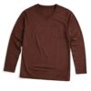 Coffee Brown Plain V-Neck Full Sleeve T-Shirt