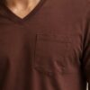 Coffee Brown Plain V-Neck Full Sleeve T-Shirt