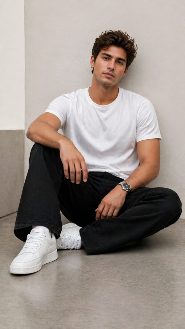 Black Plain Bootcut Jeans