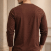 Coffee Brown Plain V-Neck Full Sleeve T-Shirt