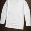 White Plain V-Neck Full Sleeve T-Shirt