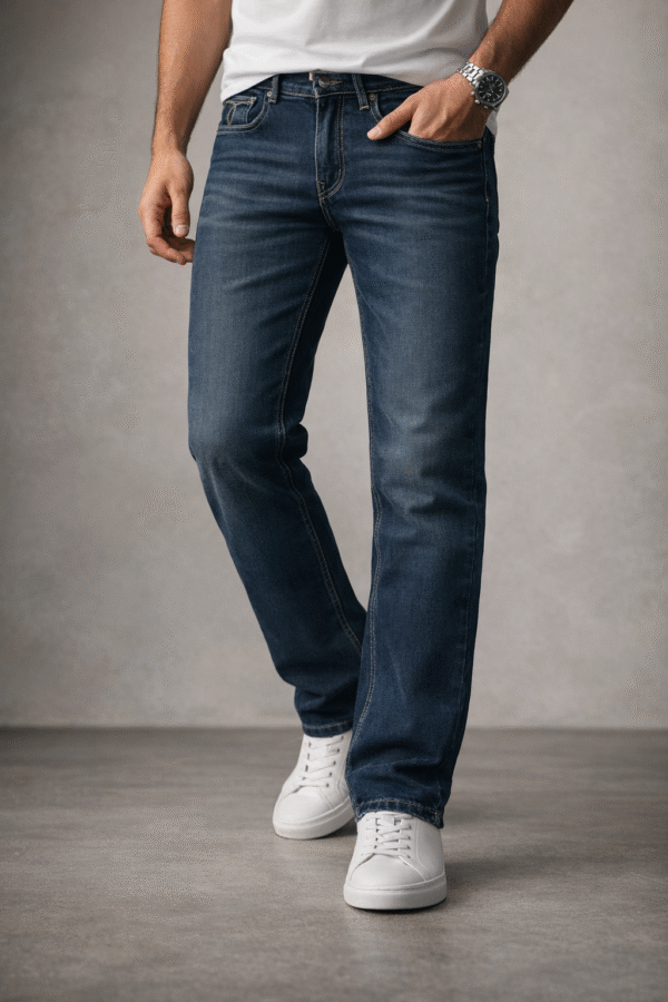 Indigo Blue Straight Fit Jeans