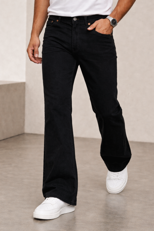 Black Plain Bootcut Jeans