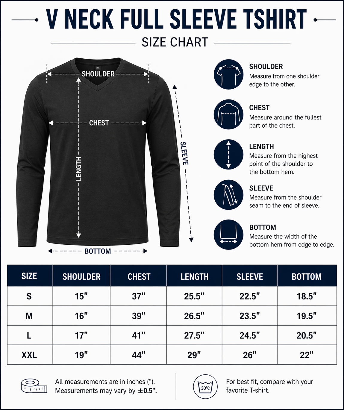Cherry Red Plain V-Neck Full Sleeve T-Shirt