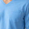 Sky Blue Plain V-Neck Full Sleeve T-Shirt