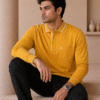Mustard Yellow Full Sleeve Polo T-Shirt